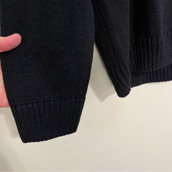 Chaps Mens Black and White Fair Isle Shawl Collar Cardigan Sweater size medium - Picture 3 of 9